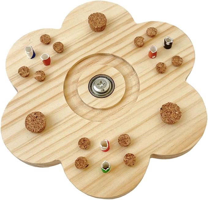 Birdcage Accessory Rotating Pecking Cork Wood Block Bird Enriching Grinding Toy Interaction Pet Toy