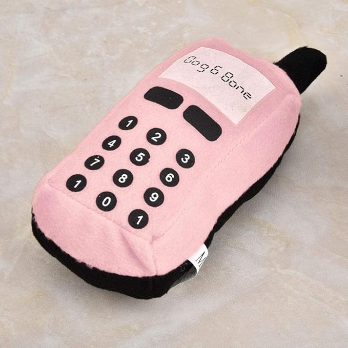 Pssopp Dog Phone Toy, Squeaky Plush Cell Phone Toy Dog Chew Toy Pet Chew Squeaker Toys Funny Mobile Phone Shape Interactive Toy for Dog Cat