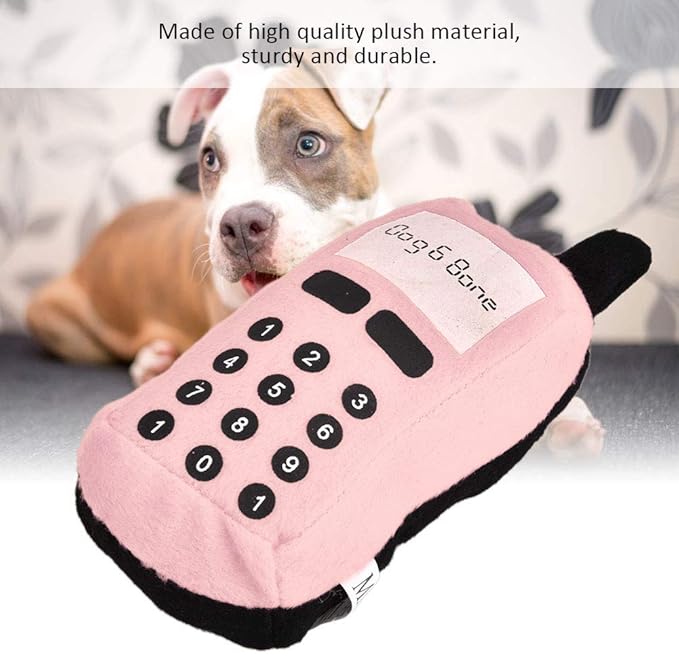 Pssopp Dog Phone Toy, Squeaky Plush Cell Phone Toy Dog Chew Toy Pet Chew Squeaker Toys Funny Mobile Phone Shape Interactive Toy for Dog Cat