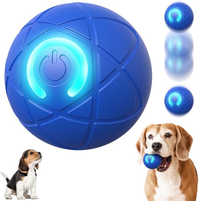 Interactive Dog Toys for Small Dogs, 2026 New Dog Balls Automatic Rolling Ball for Puppy Small Medium Dog and Cat, Self Moving Jumping Bouncing and Rotating Pets Toy to Keep Them Busy (Blue)