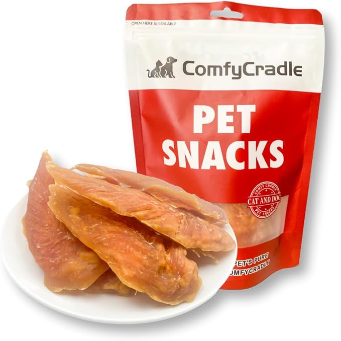 Chicken Jerky Dog Treats, Slow-Roasted Chewy Snacks for Training, for Medium & Large Dogs,Grain-Free, High-Protein Chewy Dog Training Treats, 3.53 Ounce
