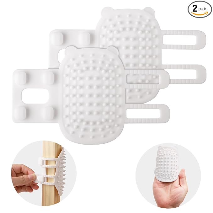 lasuroa 2pcs Self Cleaning Cat Brush, 2-in-1 Tickling Comb Pet Brush Pet Tickling Artifact Cat Grooming Shedding Brush Cat Corner Scartcher for Short/Long Hair Cats (White), 6.49x3.94 Inch