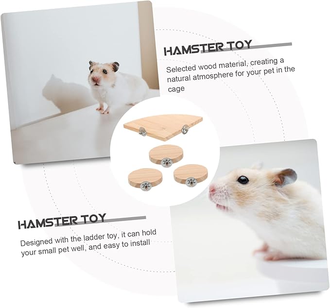 Abaodam 4Pcs Hamster Stand Platform Chinchilla Cage Accessories Parrot Perch Bed for Bird Cage PET Habitat Platform Non-Slip Design Suitable for Small Animals