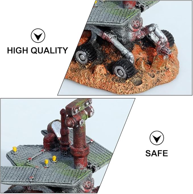 ULTECHNOVO Mars Aquarium Decor Resin Ornament Creative Fish Tank Decoration Underwater Landscape for Betta and Aquatic Pets Easy to Clean Colorfast 4.33X4.33X3.93In