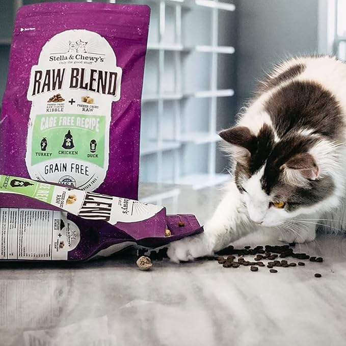 Stella & Chewy's Raw Blend Premium Kibble Cat Food – Grain Free, Protein Rich Meals – Cage-Free Poultry Recipe – 5 lb. Bag (Pack of 2)