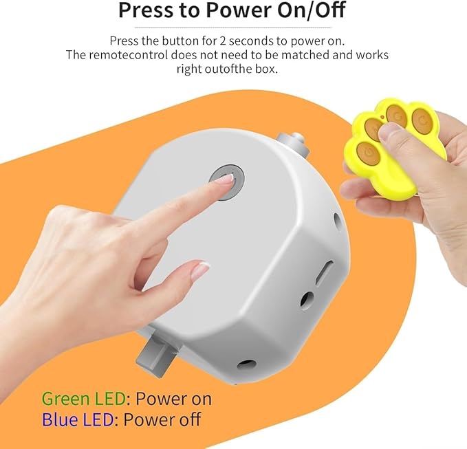 Interactive Pet Ball Toy with Remote Paw Controller, Yellow, Electronic Dog/Cat Entertainment, Self-Rolling, USB Rechargeable, LED Light-Up Pet Toy for Dogs & Puppies.