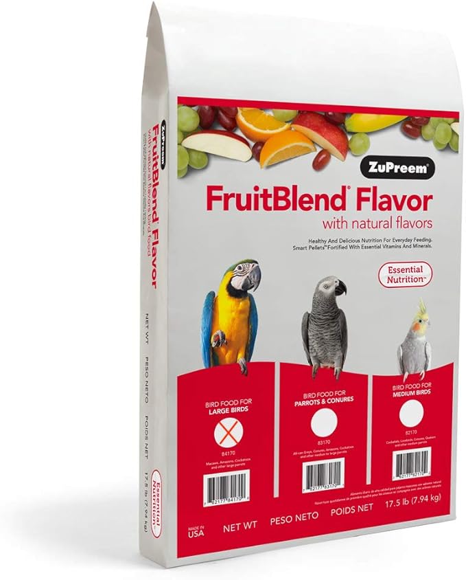 ZuPreem AvianMaintenance FruitBlend Bird Diet for Large Birds 17.5 pounds