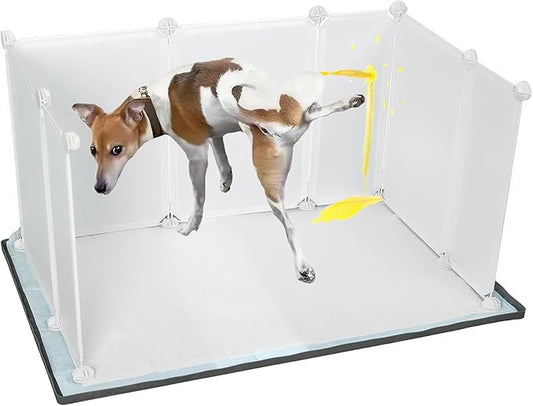 Dog Litter Box with High Walls,Indoor Dog Potty for Small to Medium Dogs,No Spill Pee Pad Holder Tray for Dogs Work with Most Training Pads and Easy to Clean.