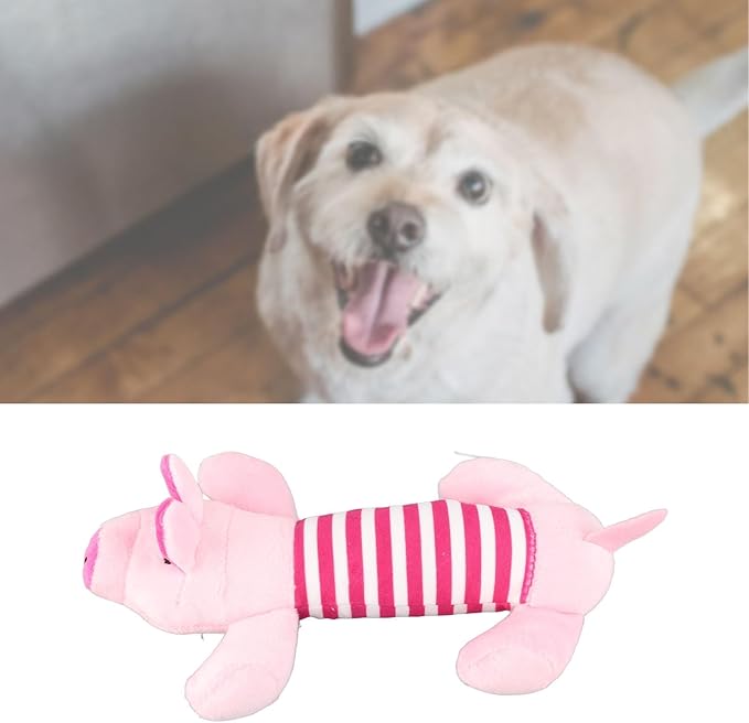 Cyrank Dog Toys, Cute Striped Animal Dog Squeaky Toys Dog Stuffed Animals Chew Toy with 4 Legs Soft Durable Plush Dog Toys for Pet Dog Cat(#3)