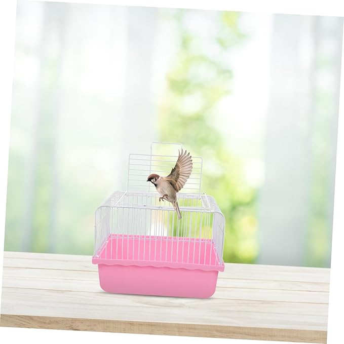 LIOOBO Portable Bird Travel Cage for Parakeets and Lovebirds Small Easy to Clean Material Transparent Window for Easy Observation for Travel and Home Use