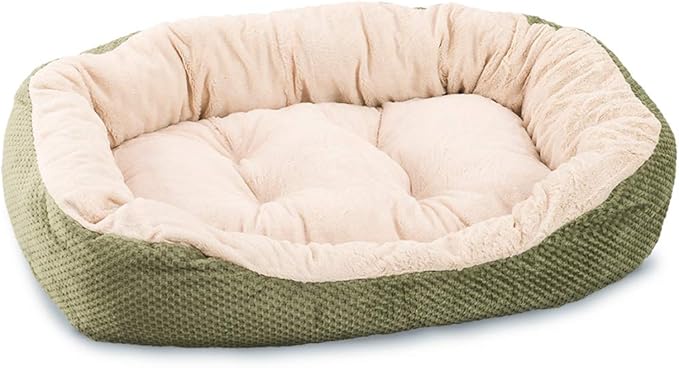 Ethical Pets Sleep Zone Checkerboard Napper Pet Bed, 31", Sage