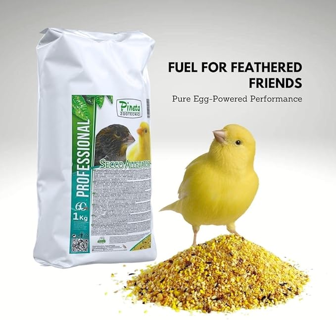 Secco Allevatori by Pineta Zootecnici Canary Food 1Kg – Protein Dry Yellow Egg Food for Exotic Bird Egg Nutrition, Bird Breeding Formula, for Finch Breeding and Molting Season Diet