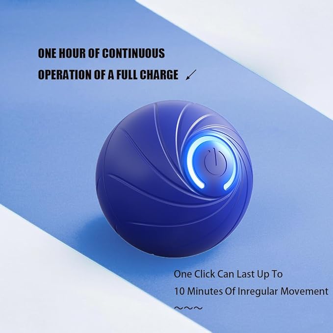 2025 New Interactive Dog Ball Toys for Dogs, 2025 New Vibrating Dog Balls,Type-C Rechargeable Automatic Moving Toy Ball for Small Dogs and Cats(Blue)