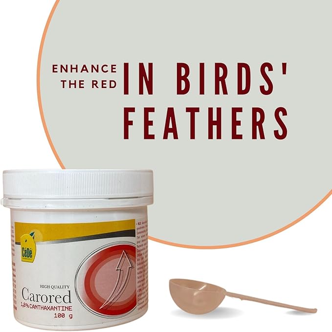CéDé Carored Bird Food 100g, Rich in Protein, Ideal for Canaries, Flamingos and Cardinals, with Canthaxanthin to Enhance the Red Color, Treats and Nutrition for Birds, Canary Food