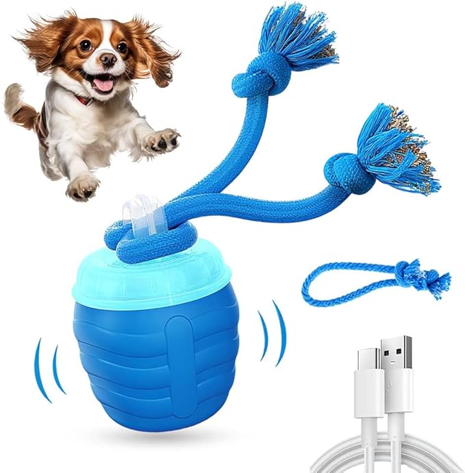 Interactive Dog Toys, New Motion Activated Cat Balls with 360° Smart Automatic Rolling Moving, Fun Boredom Relief for Cats and Dogs Indoor Play (Blue)