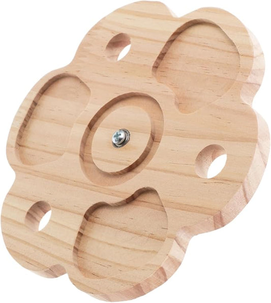 Kisangel Chinchilla Chew Toy with Flower Design Interactive Rotation Wheel for Small Pets Rabbit Bird Cage Accessory for Exercise and Enrichment Easy to Assemble and Multi-Purpose
