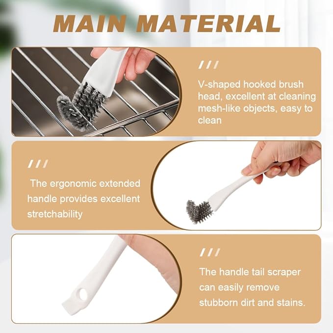 Bird Cage Brush Long Handle Shovel Cleaner, 2 pcs Bird Droppings Cleaning Brush for Parrot Pet Cages and Perch, Birdcage Cleaning Tool Accessories Supplies(COLOR:White)