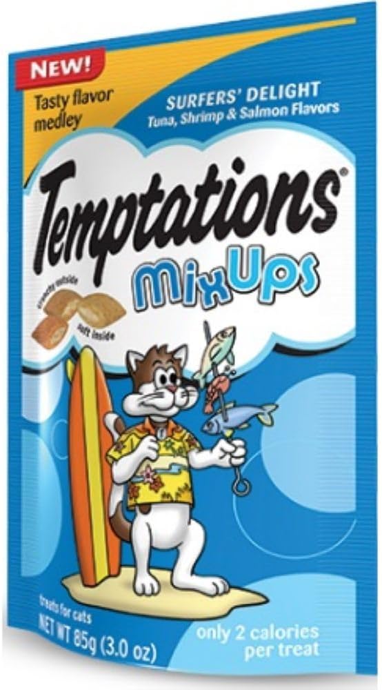 Whiskas 10168546 Temptations Mix Ups Cat Treats, Surfer's Delight, 3-oz. - Quantity 12