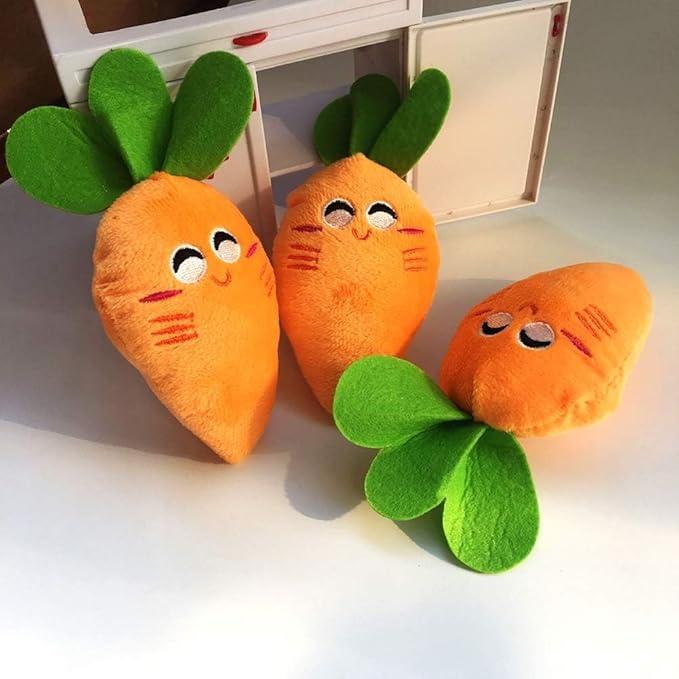 JJLFresheners Orange Vegetable Carrot Shape Chewing for Pets,Dog Cat Bite Squeaker Pet Interaction,Dogs