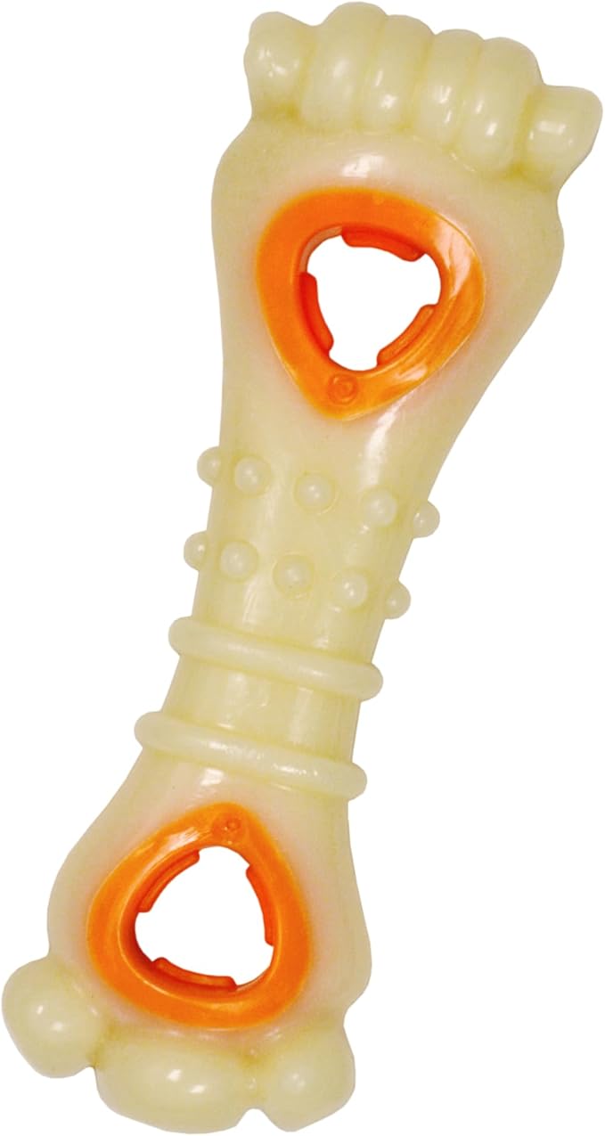Nylabone Power Chew Knuckle Bone Pop-In Treat Toy for Dogs, Interactive Treat Dispensing Dog Chew Toys to Keep Them Busy, Slow Feeder, Long Lasting Chicken Flavor, Large Dogs - Up to 50 lbs