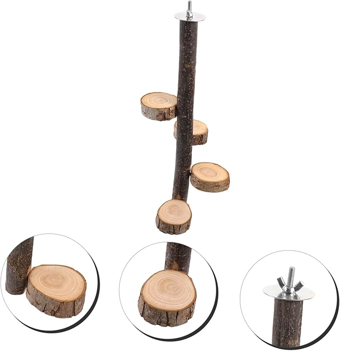 LIOOBO Hanging Wooden Rotating Platform for Hamsters Chinchillas and Birds Bird Perch with Stable Design for Easy Installation and Fun Playtime