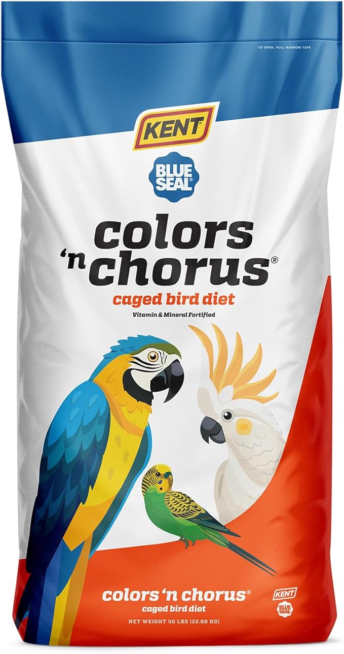 Blue Seal Colors ‘N Chorus Parrot Bird Feed | Premium Seeds and Ingredients for a Nutritious and Tasty Diet | 40 Pound Bag