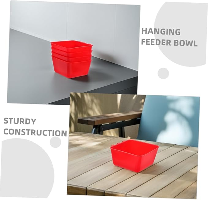 MERRYHAPY 6pcs Hanging Pet Feeding Bowl for Birds and Rabbits Durable Food and Water Cup Easy to Install and Remove for Small Animals