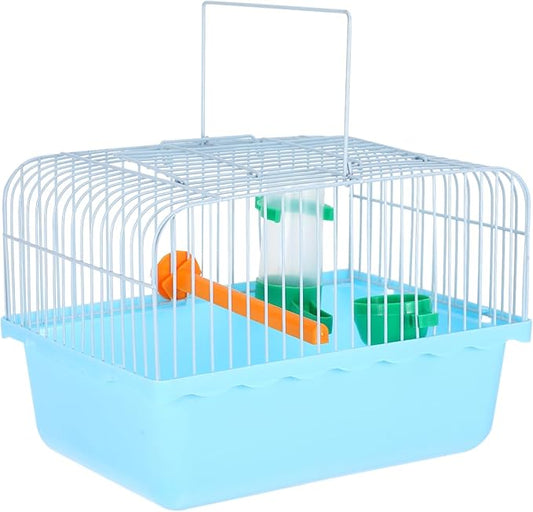 BESPORTBLE Portable Spacious Bird Carrier Cage for Parrots Lovebirds Cockatiels with Perch Food Box Waterer Lightweight Travel and Outdoor Use Random Color