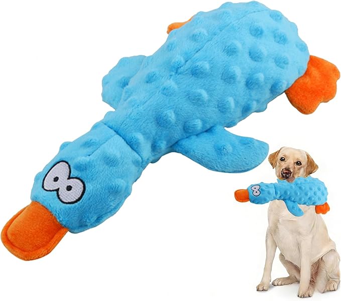 Calming Duck for Dogs, Interactive Squeaky Dog Chew Toy with Built-in Squeaker, Stuffed Duck Dog Squeaky Toy to Keep Them Busy for Small, Medium & Large Dogs Cats