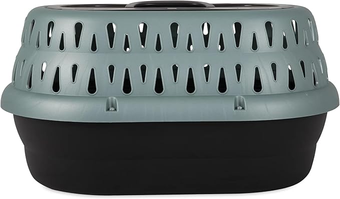 Green Top Load Cat Carrier for 10 lb Pets - Secure Top-Loading Pet Tote for Veterinary Visits, Travel, Hiking, Grooming, and Emergency Evacuation