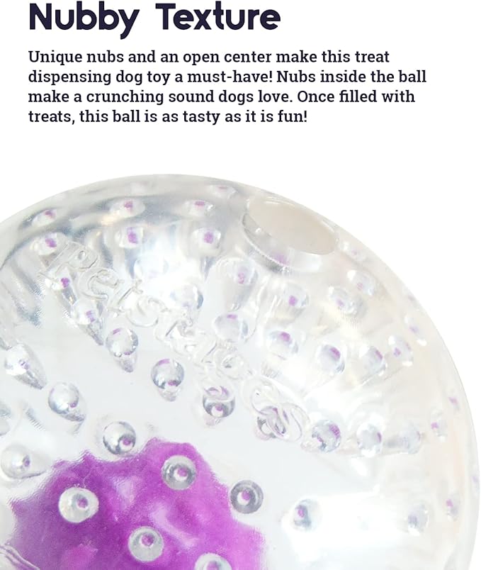 Petstages Nubbiez Treat and Squeak Ball Dog Toy