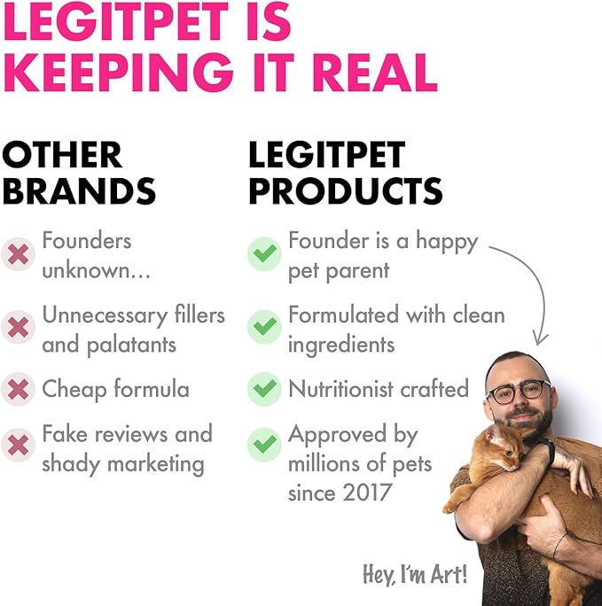 LEGITPET Daily Probiotic Cat Chews for Digestive & Gut Health – Supports Healthy Digestion & Immune System – Crunchy Chews with Creamy Center – Chicken Flavor, 500 Chews