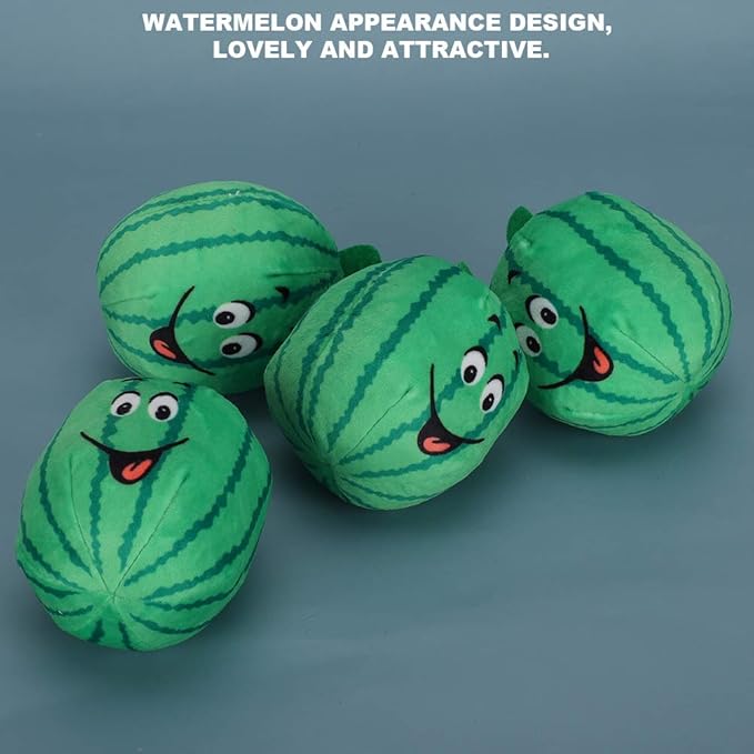 VINGVO Watermelon Toy Interactive Soft Pet Toys, Cat Interactive Toys Dog Plush Toys Squeaky Teething Toys, Funny Dog Puppy, Interactive Stuffed Dog Chew Toys for Small Large Dogs