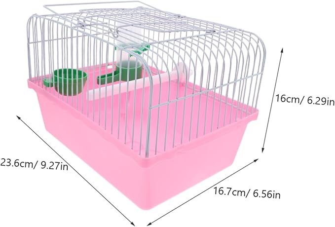 Milisten Portable Bird Cage for Birds Spacious Metal Carrier with Food Tray Water Dispenser for Parrots Lovebirds Comfortable Travel for Pet Birds
