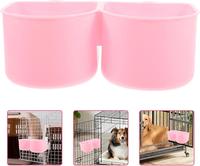 Bird Cage Feeder Cups Dog Food and Water Bowl Bowl and Crate Hanger Spill Pet Feeder for Cats Dogs Adjustable Height