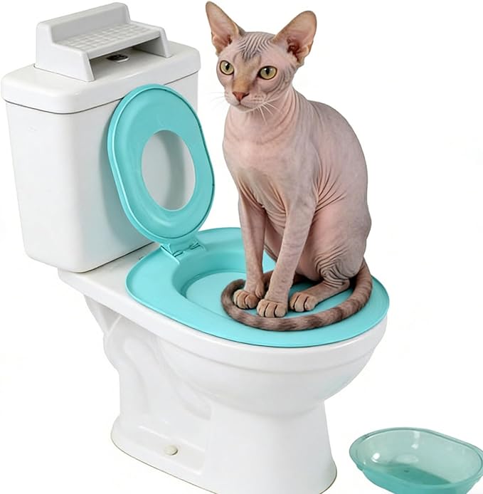 Feline Toilet Training Kit, Washable Pet Potty Trainer, Removable & Portable Training Set for Home, Easy Setup, Sturdy