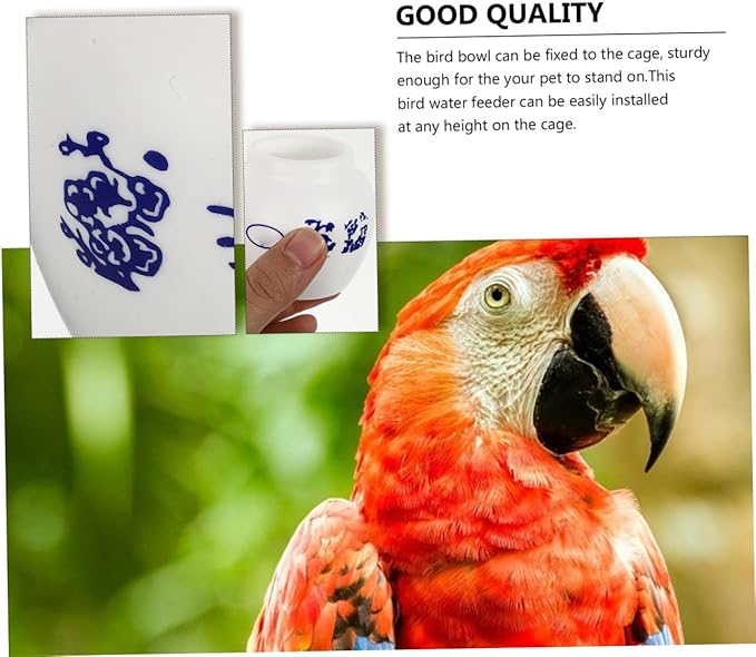 COLLBATH 5pcs Large Round Parrot Food Holders Bird Cage Food Bowls for Fruits Nuts Easy-Clean Sturdy Bird Dish Accessories for Parrots