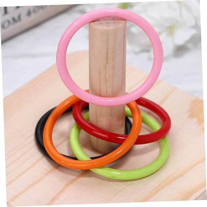 Parrot Interactive Ring Toss Educational Bird Cage Accessory with Protective Rings for Parakeets Cockatiels Small Birds Skill Development and Exercise