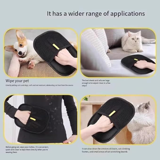 Pet Hair Remover Glove & Deshedding Pad for Dogs & Cats – Reusable Grooming Tool, Removes Loose Fur, Works on Furniture