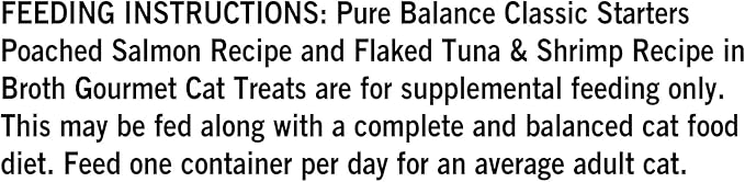 Pure Balance Gourmet Cat Treat Starters, Salmon, Tuna & Shrimp Variety Pack, Wet Cat Treat Topper, High Protein, 5 Count, 1.4 oz Pouches (4-Pack)