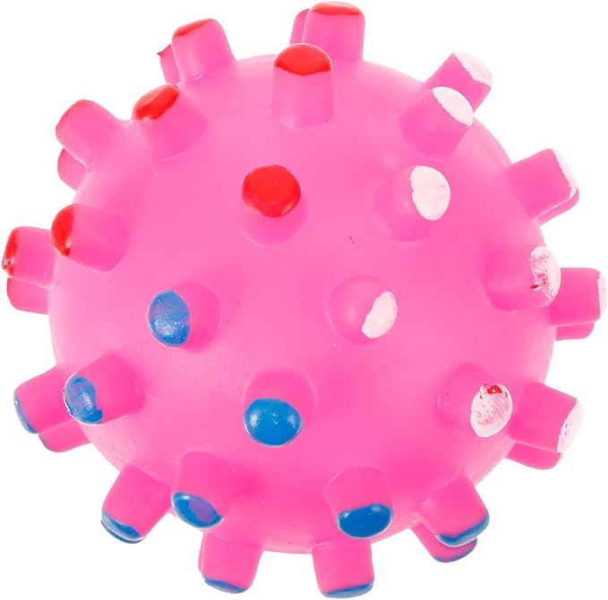 Beavorty Small Thorn Ball Dog Toy with Squeaker 2.75 Inch Vinyl Chew Ball Quack Sound Pet Toy for Interactive Play Stress Relief Cats Dogs
