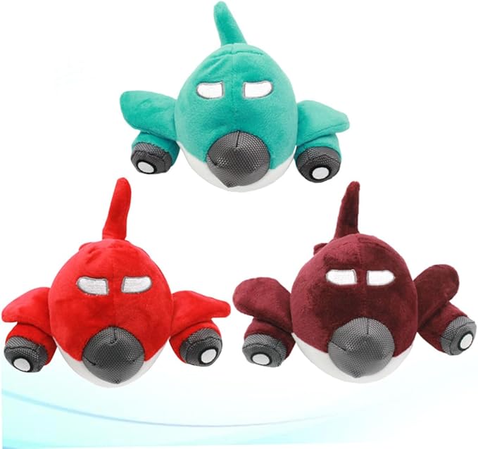 Didiseaon 3pcs Pet Interactive Plane Shape Squeaky Chewing Toy Creative Sound Playing Intellectual Toys for Dogs Cats Red Reduce Boredom Destructive Behavior