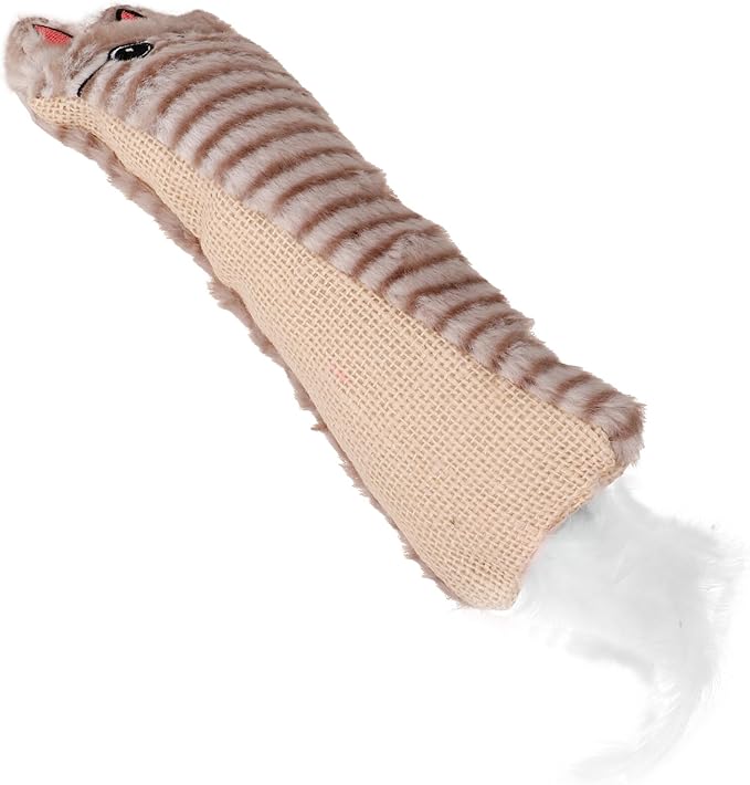 SHOWERORO Catnip Chew for Cats and Kittens, Sisal Crinkle Plush Interactive Indoor Teething with Catnip, Bite-Resistant Pet Dental for Indoor Play
