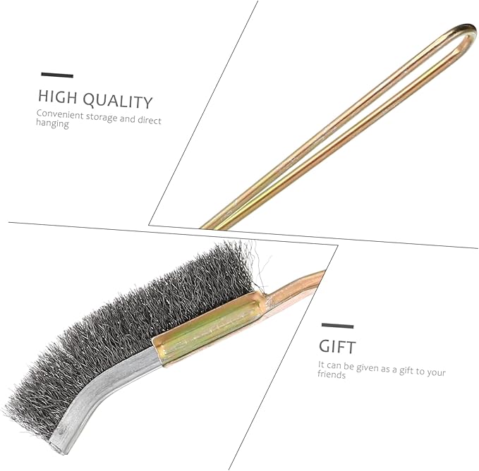 Housoutil 6pcs Cage Cleaning Brushes Handle Wire Brush Cleaner for Parrots Pet Supplies Hanging for Easy Storage and Convenient Use