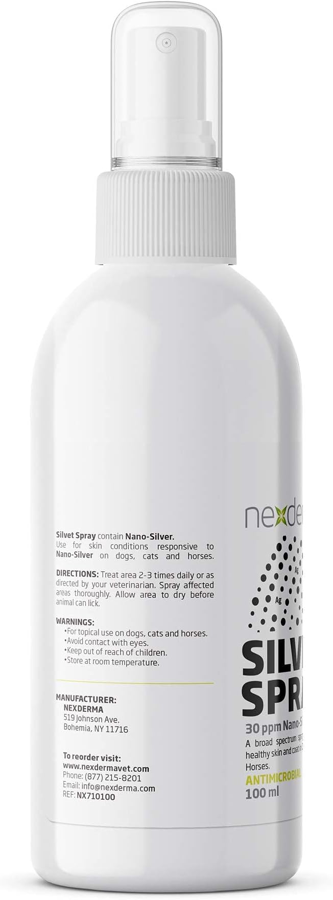 NEXDERMA Pet Wound and Hot Spot Spray, Soothing Relief and Protection for Itchy or Irritated Skin, Rashes and Sores | Safe for Dogs, Cats and Horse - 100ml, Pack of 1