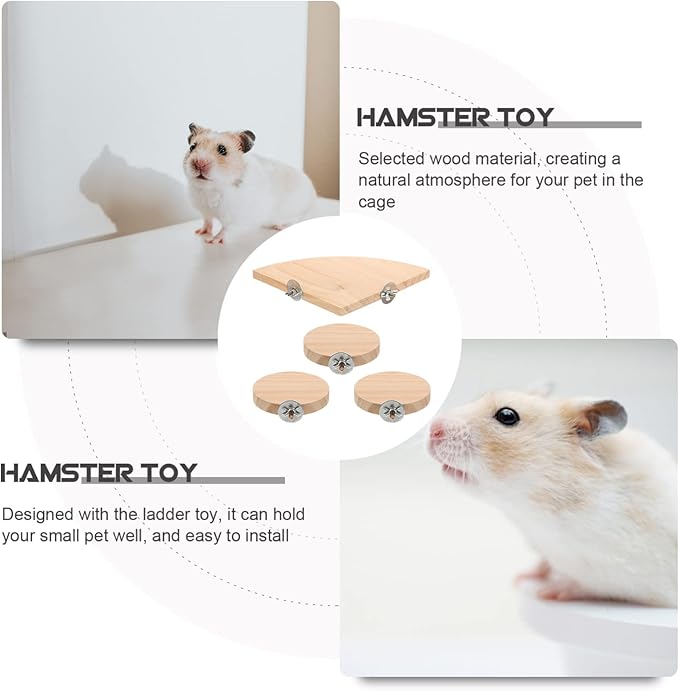 POPETPOP 4pcs Bird Platform for Parrots and Pets and Sturdy Hamster Plaything Creative Fan Shape for and Enrichment Activities