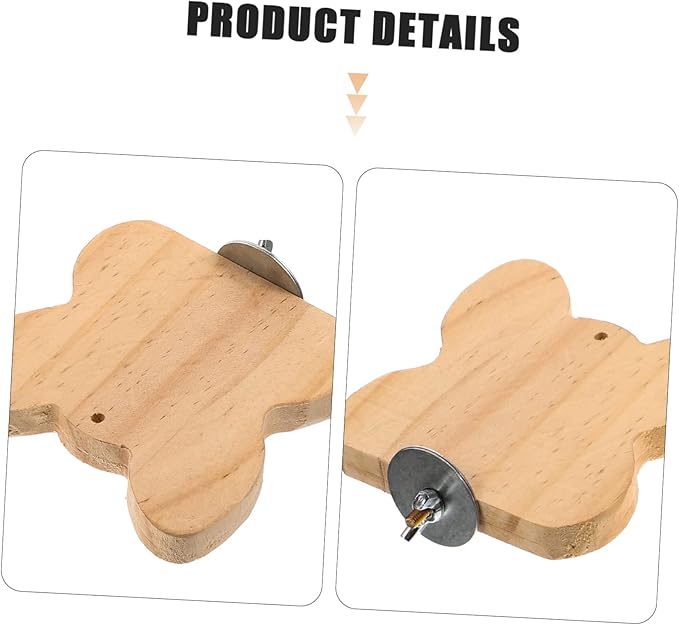 Totority 3pcs Hamster Accessories Wooden Parrot Toy Guinea Pig Stand Platform Bird Cage Decor Hamster Jump Board