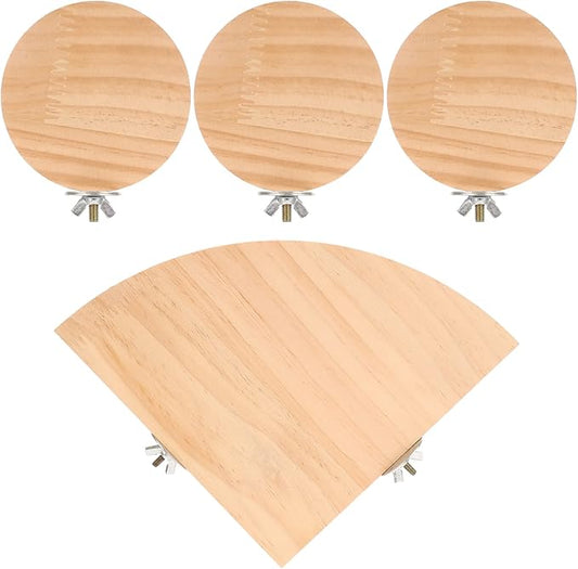 POPETPOP 4pcs Bird Platform for Parrots and Pets and Sturdy Hamster Plaything Creative Fan Shape for and Enrichment Activities