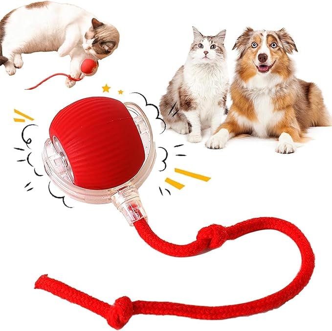 Interactive 360° Automatic Rolling Ball Toys - Viral Chewie Electric Dog & Cat Ball, Suitable for Large & Small Pets