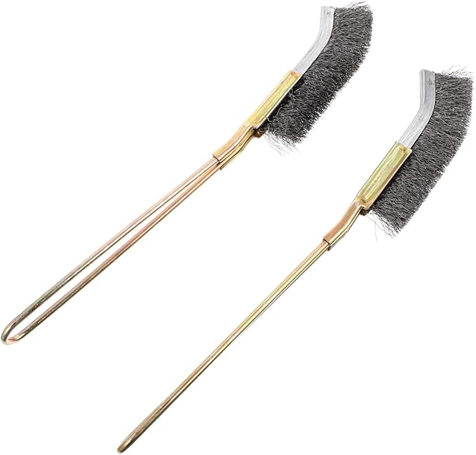 Angoily Bird Cage Brush 2-Pack Long Handle Cleaning Brush for Pet Cage Accessories with Wire Bristles for Stubborn Stain Removal and Daily Grooming